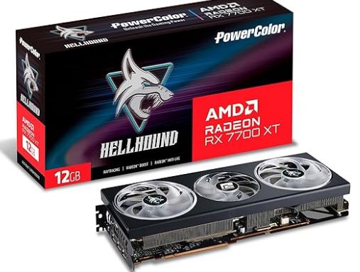 POWERCOLOR Hellhound AMD Radeon RX 7700 XT 12GB GDDR6 RX7700XT 12G-L/OC RX7700XT/12GB(GDDR6)