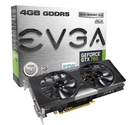 EVGA GeForce GTX 760 Dual FTW 4GB w/ EVGA ACX Cooler(04G-P4-3768-KR) GTX760/4GB(GDDR5)/PCI-E/OC版